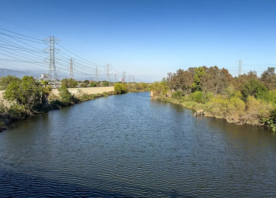 San Gabriel River from the Peck Road bridge in South El Monte