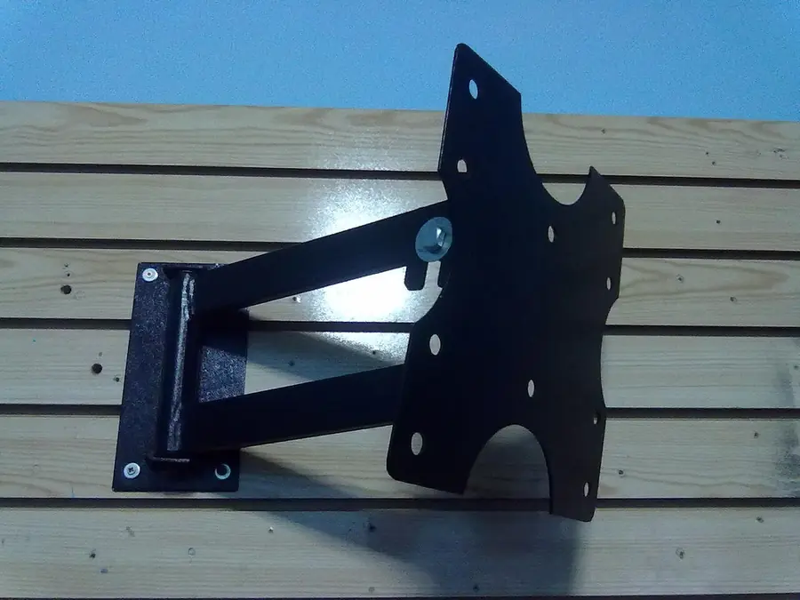 Black metal articulating TV wall mount bracket with an extending arm