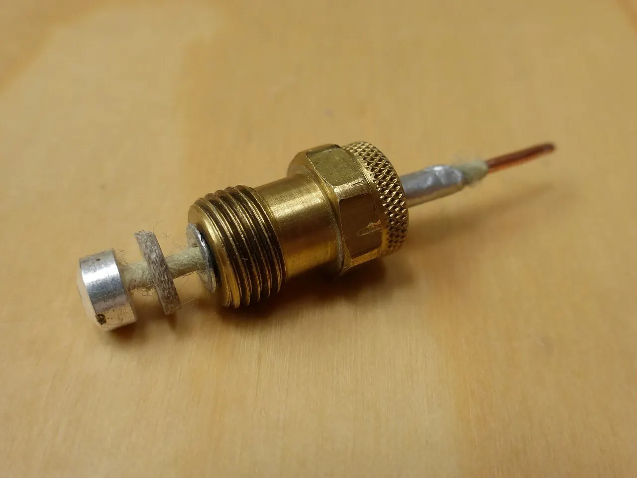 Thermocouple line connected to a gas water heater control valve