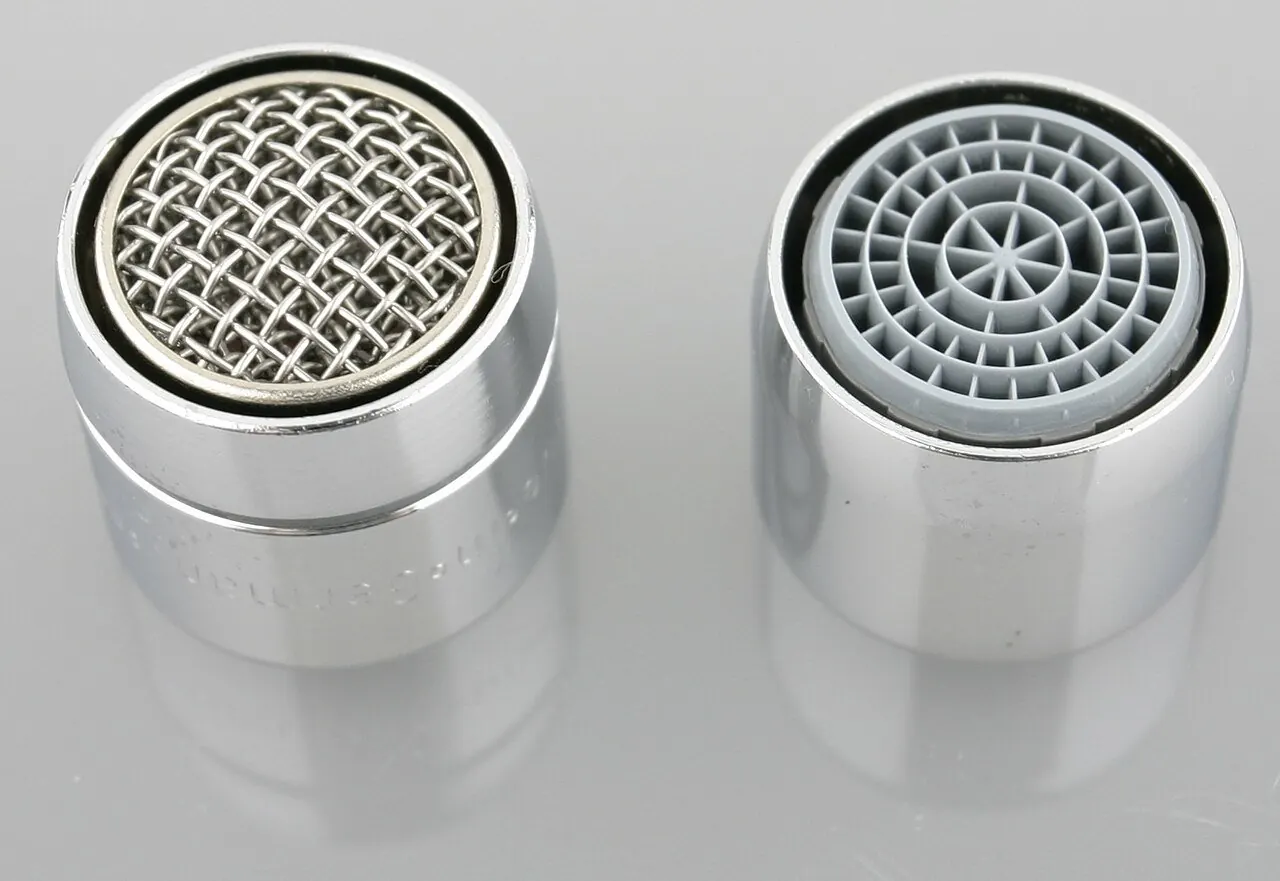 Faucet aerator screens taken apart