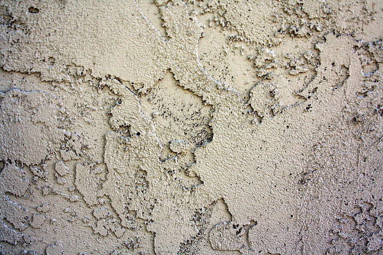 Close view of a textured stucco wall